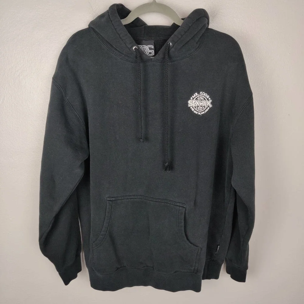 Mr. Zogs Sex Wax Hoodie Approx Size Medium Unisex Black Heavyweight Cotton